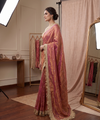 Peach Space Satin Sequence Work Saree for Party & Wedding | RD APEXA