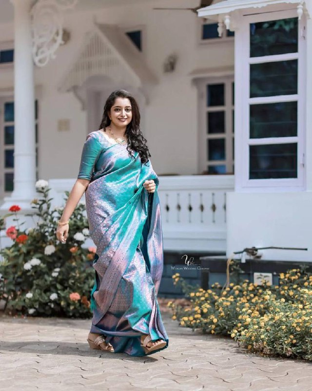 Peacock Blue Jacquard Silk Saree | Wedding & Festive Wear
