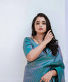 Peacock Blue Jacquard Silk Saree | Wedding & Festive Wear
