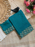 Peacock Green Space Silk Jarkan Work Saree for Wedding & Party | RD TAMANAH
