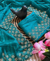 Peacock Green Space Silk Jarkan Work Saree for Wedding & Party | RD TAMANAH