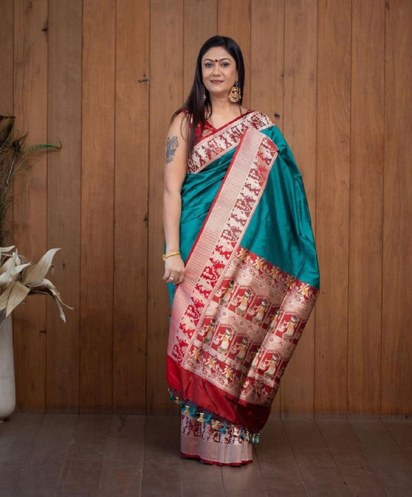 Peacock Jacquard Silk Saree | Wedding & Reception Wear
