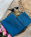 Petrol Blue Rangoli Crush Saree with Sequin Bits Blouse | RD VIAANA