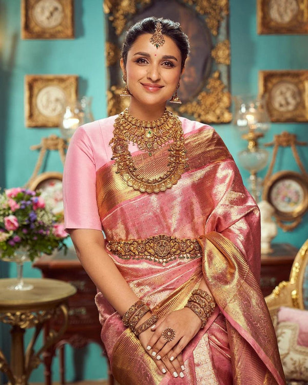 Pink Banarasi Silk Saree | Bridal & Festive Wear