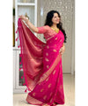 Pink Banarasi Silk Saree | Bridal & Festive Wear