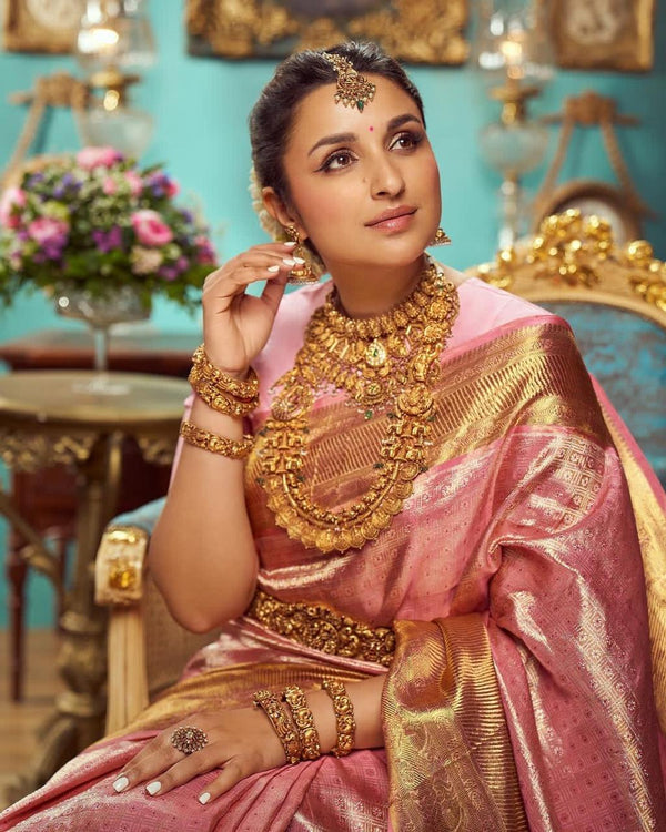 Pink Banarasi Silk Saree | Bridal & Festive Wear