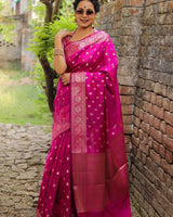 Pink Banarasi Silk Saree | Ethnic Wear for Women