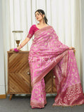 Pink Banarasi Silk Saree | Festival & Ceremony Wear