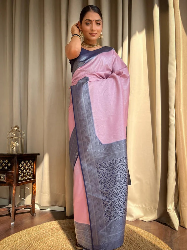 Pink Banarasi Silk Saree | Festival & Ceremony Wear