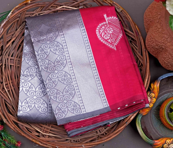 Pink Banarasi Silk Saree | Festive & Party Wear detail view