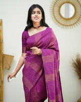 Pink Banarasi Silk Saree | Festive & Party Wear