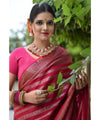Pink Banarasi Silk Saree | Festive & Party Wear