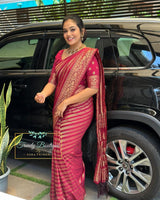 Pink Banarasi Silk Saree | Traditional Wedding Wear