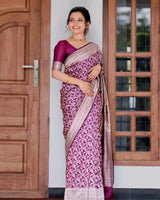 Pink Banarasi Silk Saree | Traditional Wedding Wear