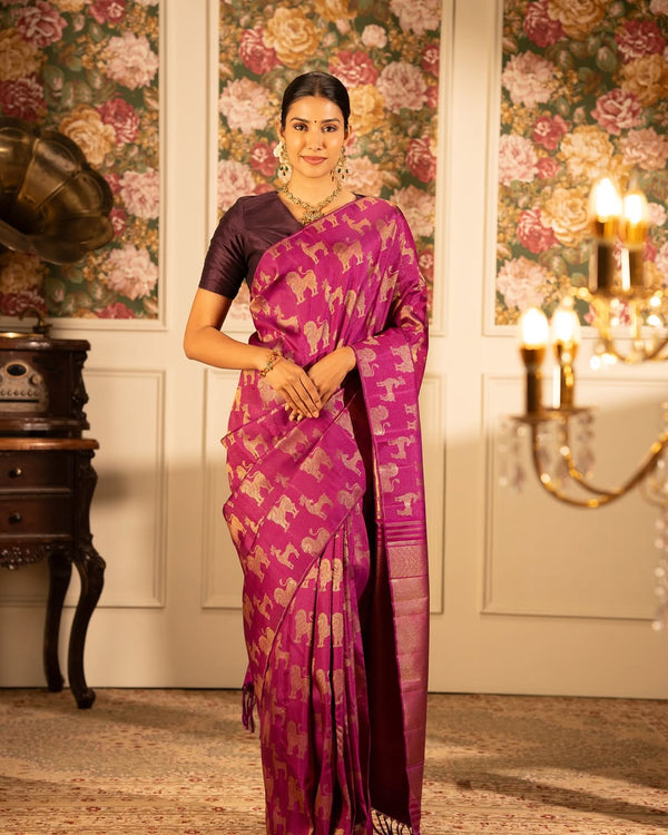 Pink Banarasi Silk Saree | Wedding & Festive Wear