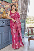 Pink Banarasi Silk Saree | Wedding & Reception Wear