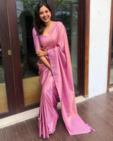 Pink Banarasi Silk Saree | Wedding & Reception Wear