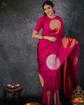 Pink Banarasi Silk Saree | Wedding & Reception Wear