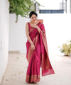 Pink Banarasi Silk Saree | Wedding & Reception Wear