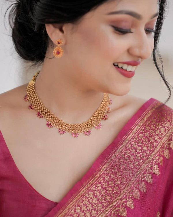 Pink Banarasi Silk Saree | Wedding & Reception Wear
