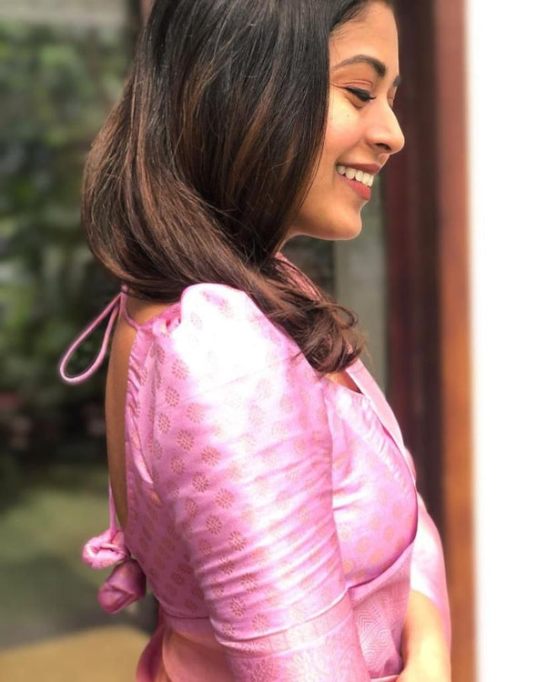 Pink Banarasi Silk Saree | Wedding & Reception Wear