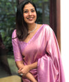 Pink Banarasi Silk Saree | Wedding & Reception Wear