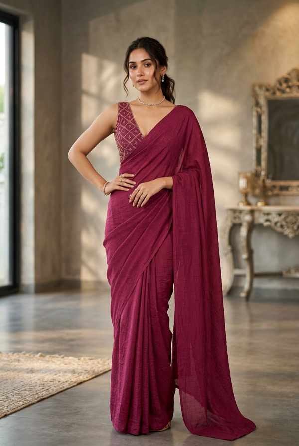 Pink Berry Bollywood Designer Saree | Party & Festive Wear detail view