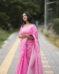 Pink Cotton Saree | Comfort Handloom Weave