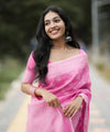 Pink Cotton Saree | Comfort Handloom Weave