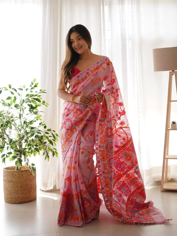 Pink Cotton Saree | Daily & Festive Wear detail view