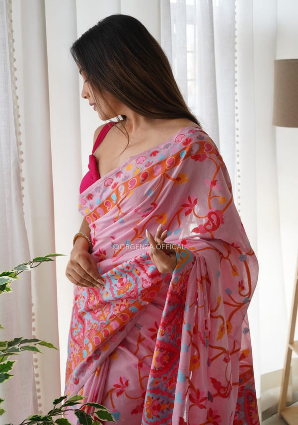 Pink Cotton Saree | Daily & Festive Wear