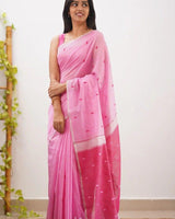 Pink Cotton Saree | Ethnic Wear for Women