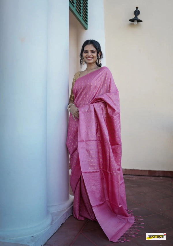 Pink Cotton Saree | Everyday Ethnic Wear detail view