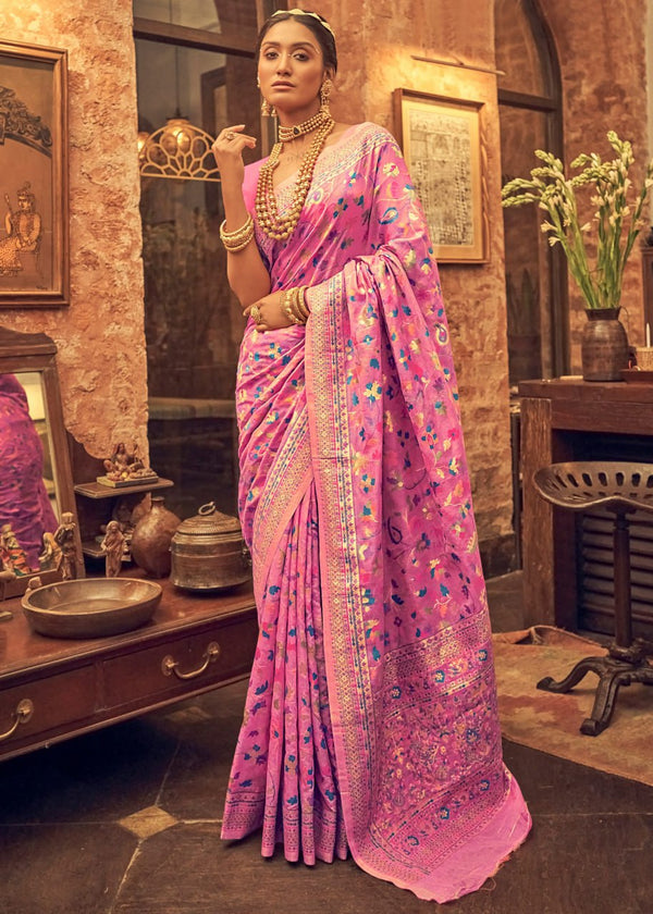 Pink Cotton Saree | Festive & Party Wear detail view