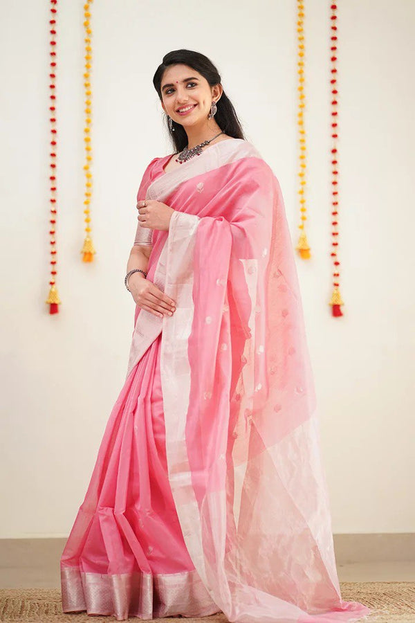 Pink Cotton Saree | Office & Casual Wear detail view