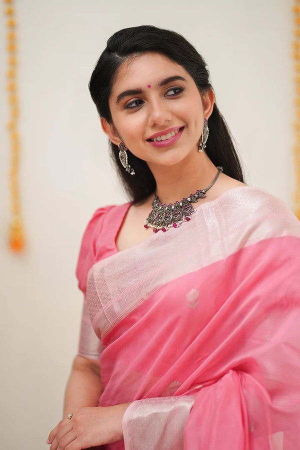 Pink Cotton Saree | Office & Casual Wear