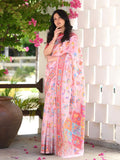 Pink Cotton Saree | Traditional Handloom Wear
