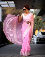 Pink Cotton Saree | Traditional Handloom Wear