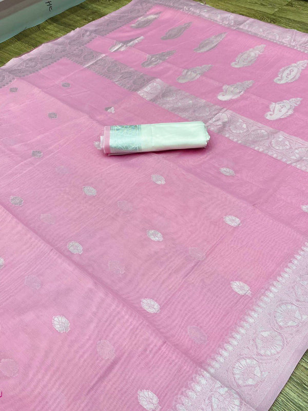 Pink Cotton Saree | Traditional Handloom Wear