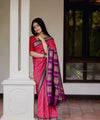 Pink Jacquard Silk Saree | Festive & Party Wear