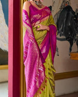 Pink Jacquard Silk Saree | Wedding & Festive Wear