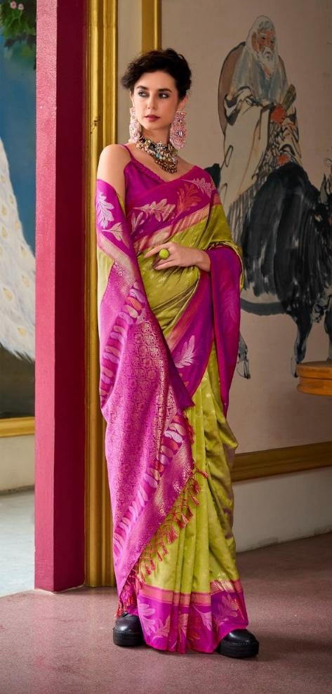 Pink Jacquard Silk Saree | Wedding & Festive Wear
