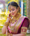 Pink Kanjivaram Silk Saree | Bridal & Festive Wear