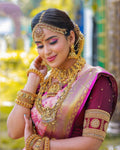 Pink Kanjivaram Silk Saree | Bridal & Festive Wear
