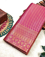 Pink Kanjivaram Silk Saree | Bridal & Festive Wear