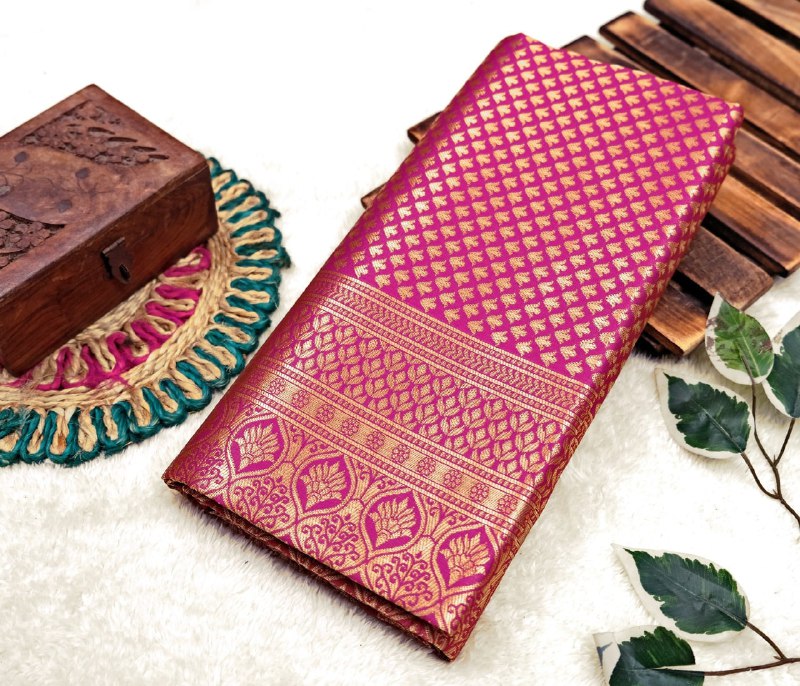 Pink Kanjivaram Silk Saree | Bridal & Festive Wear