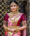 Pink Kanjivaram Silk Saree | Bridal & Festive Wear