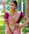 Pink Kanjivaram Silk Saree | Bridal & Festive Wear