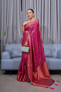 Pink Kanjivaram Silk Saree | Ethnic Wear for Women