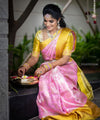 Pink Kanjivaram Silk Saree | Ethnic Wear for Women